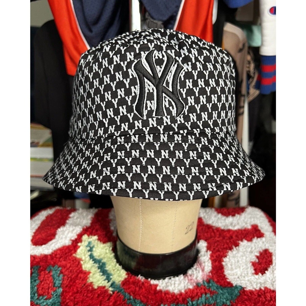 NY Bucket Hat Unisex Adult‎ OSFM Black Reversible 2 Sided Embroidered Logo Y2K